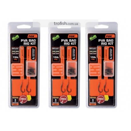 Fox  Edges PVA bag rig kit reflex camo  Готовый поводок  CCR121-CCR125