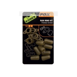 Fox  Edges Standard Run Ring Kit Trans Khaki x 8  Набор для скользящей оснастки	CAC583	