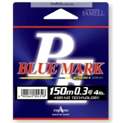 Yamatoyo Шнур  PE Blue Mark Fluo Yellow (синяя маркировка через 5 м)  150 m