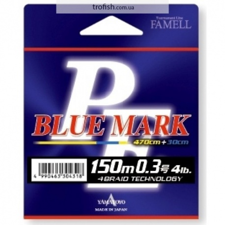 Yamatoyo Шнур  PE Blue Mark Fluo Yellow (синяя маркировка через 5 м)  150 m