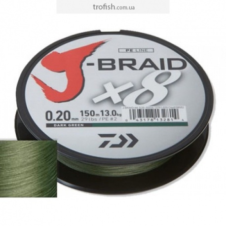 Daiwa Шнур  J-Braid Dark Green 150м