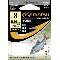 Kamatsu Крючки  Sode  К-001 G  c поводком 0.12 mm  50 cm