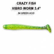 Crazy Fish Силиконовые приманки плавающие  Vibro Worm 3.4"
