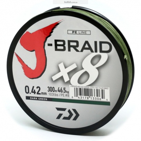 Daiwa Шнур  J-Braid X4E 300 m dark green