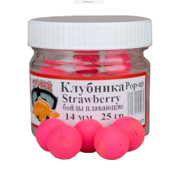 Бойлы плавающие. "Клубника" 14 мм 25 гр.
