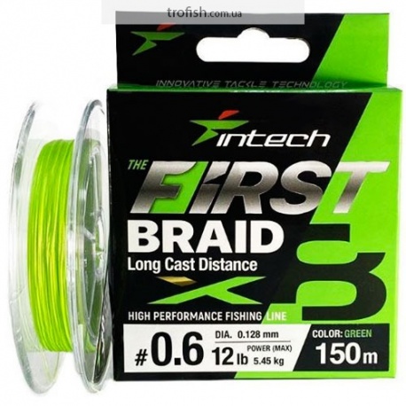 Шнур плетеный Intech First Braid X8 Green 150m