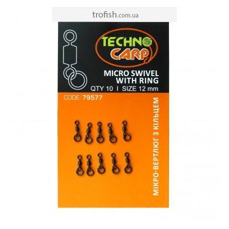 Technocarp Микро-вертлюг с кольцом "Micro Ring swivel with ring" уп/10шт